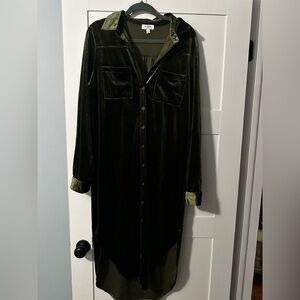 Button up velvet dress